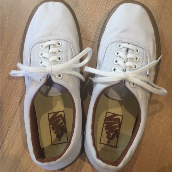 white vans with tan bottom